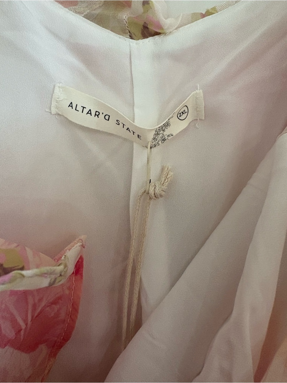 NWT Altar’d State Floral Pink Ruffle Maxi Dress 2X - Picture 6 of 6